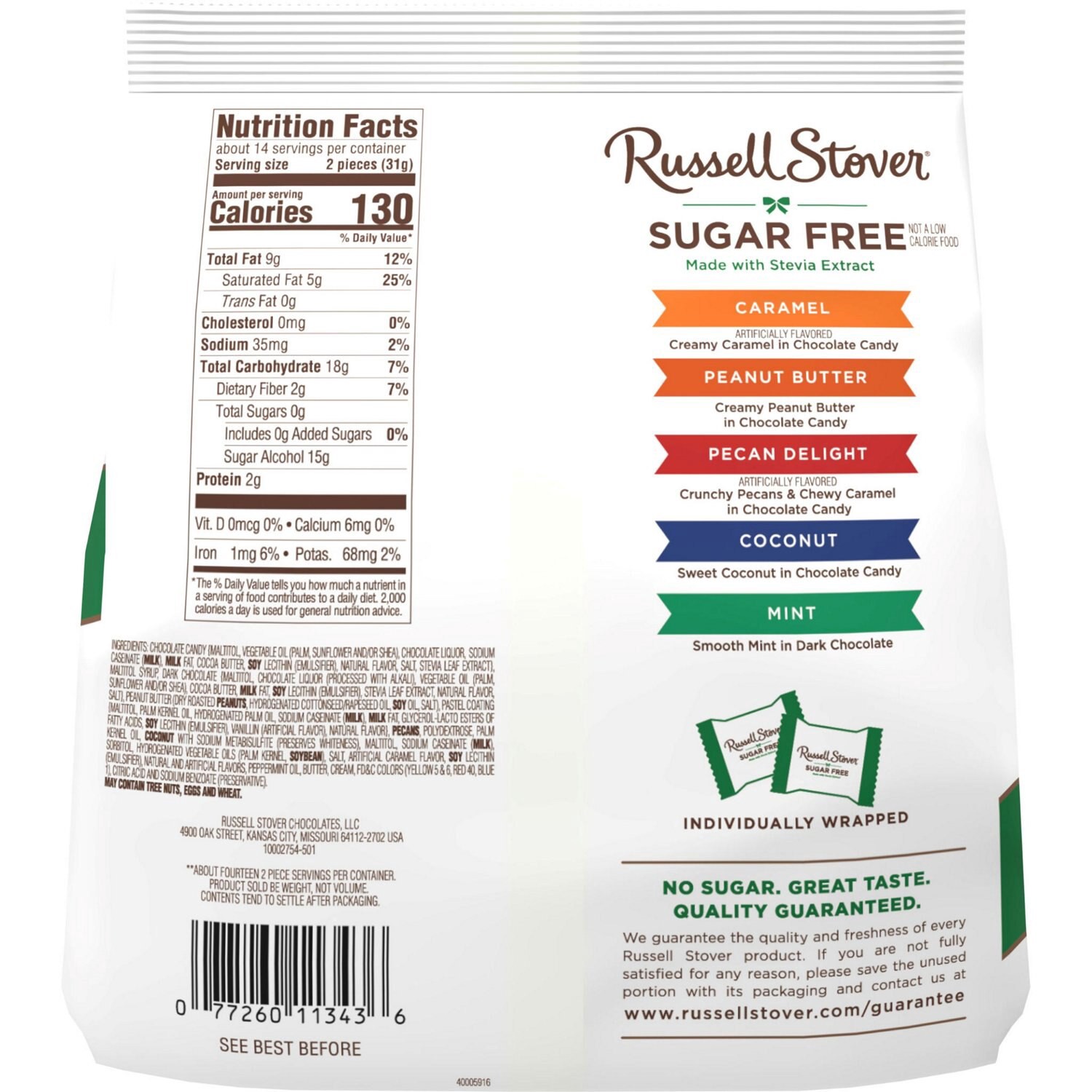 slide 6 of 8, Russell Stover Sugar Free Assorted Chocolate Candy Bag - 15.7oz, 29 ct