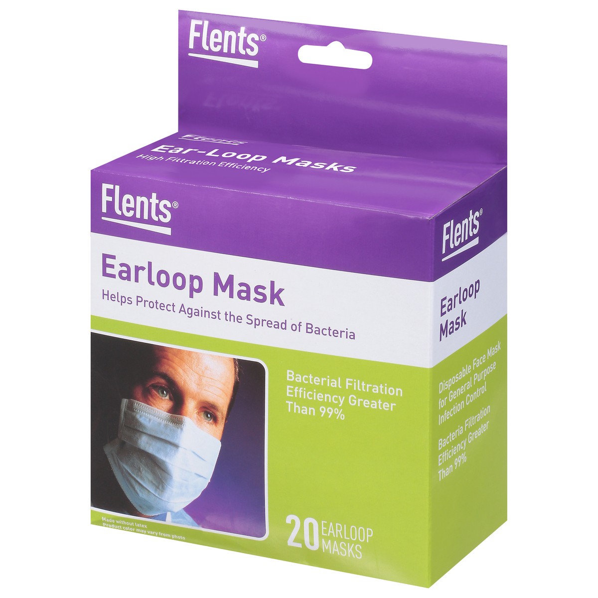 slide 3 of 9, Flents Earloop Mask 20 ea, 20 ct