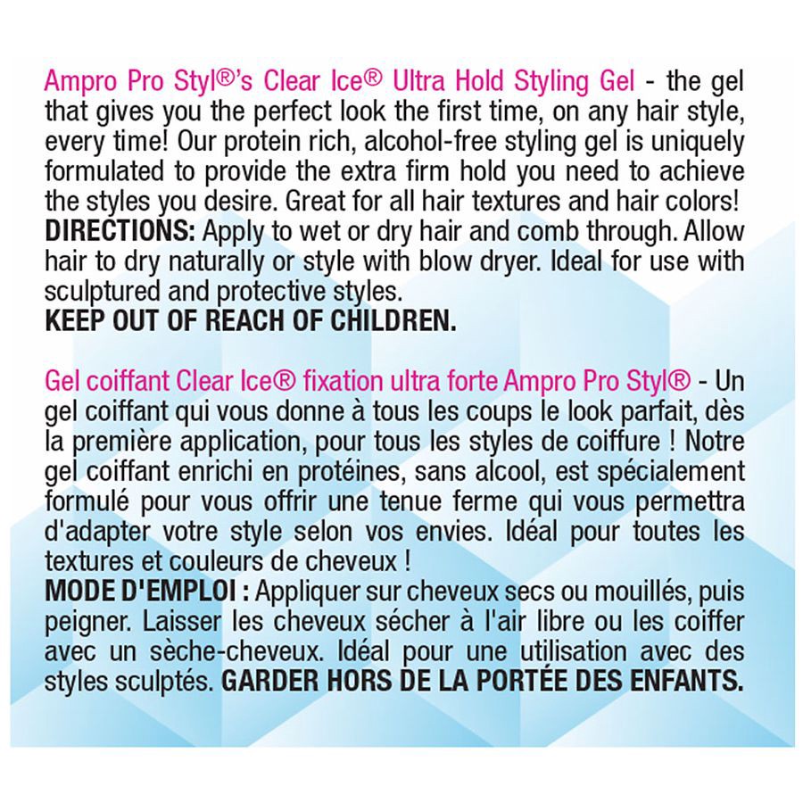 slide 3 of 3, Clear Ice Ultra Hold Protein Styling Gel, 8.8 oz
