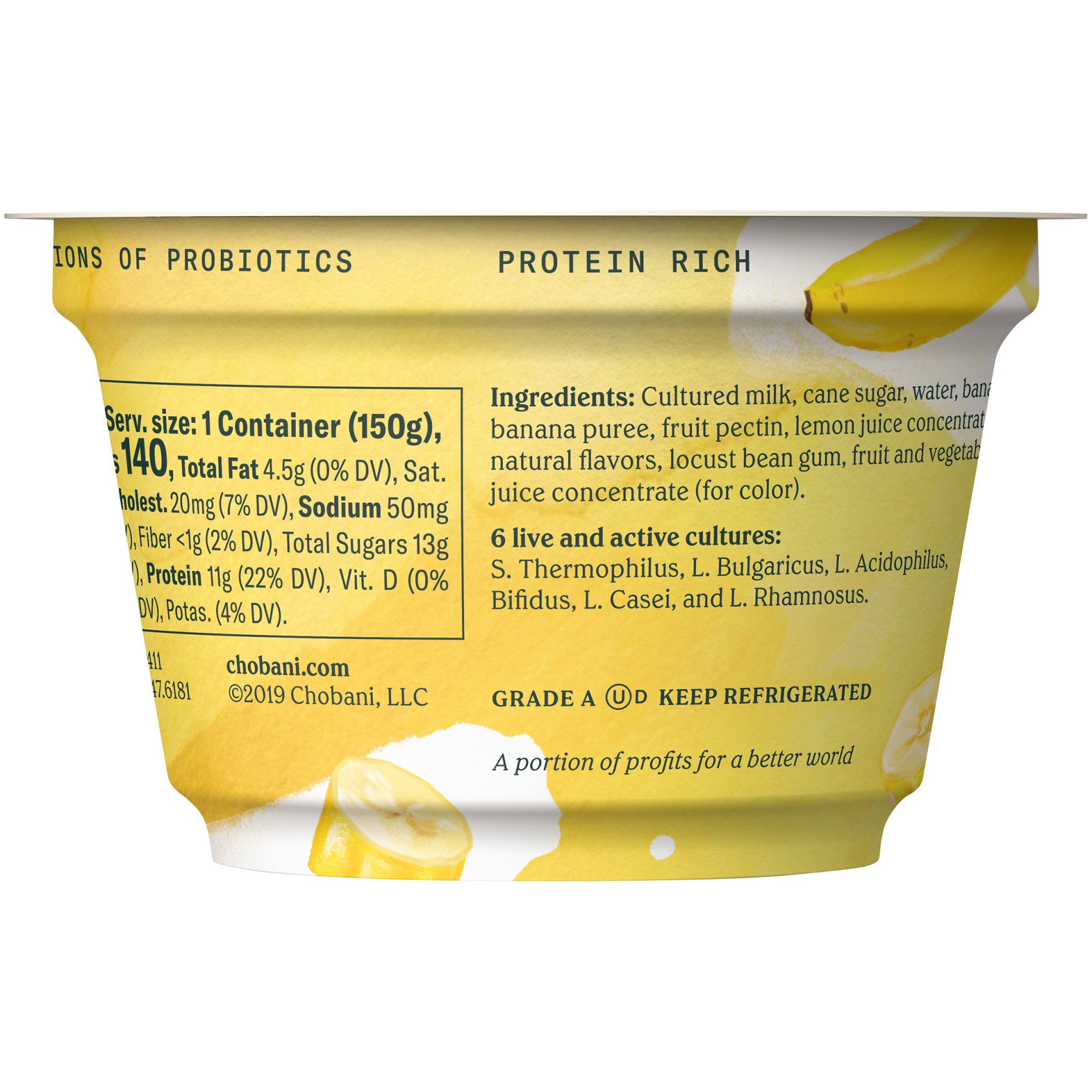 Chobani Banana & Cream Creamy Blended Greek Yogurt 5.3 oz | Shipt