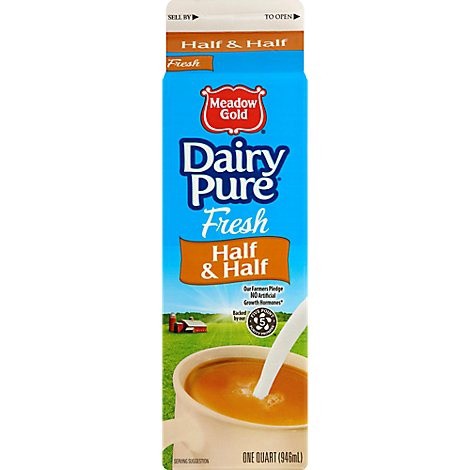 slide 1 of 1, Meadow Gold Dairy Pure Half & Half, 1 qt