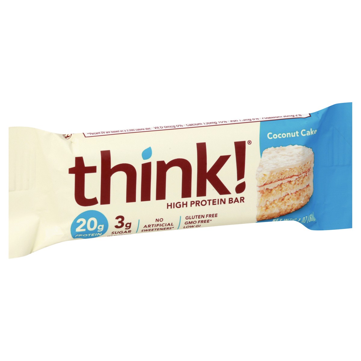 slide 2 of 9, think! Coconut Cake High Protein Bar 2.1 oz, 2.1 oz