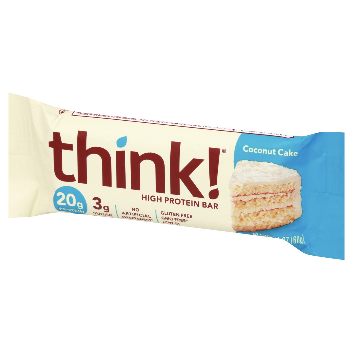 slide 3 of 9, think! Coconut Cake High Protein Bar 2.1 oz, 2.1 oz