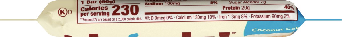 slide 9 of 9, think! Coconut Cake High Protein Bar 2.1 oz, 2.1 oz