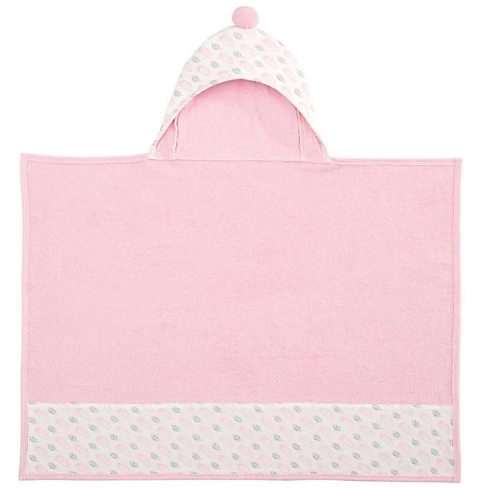 slide 1 of 3, Elegant Baby Feather Print Organic Cotton Bath Wrap - Pink, 1 ct