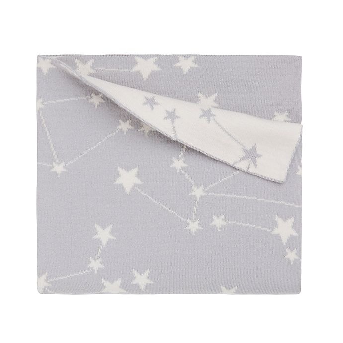 slide 1 of 2, Elegant Baby Organic Cotton Grey Constellation Knit Stroller Blanket - Grey, 1 ct