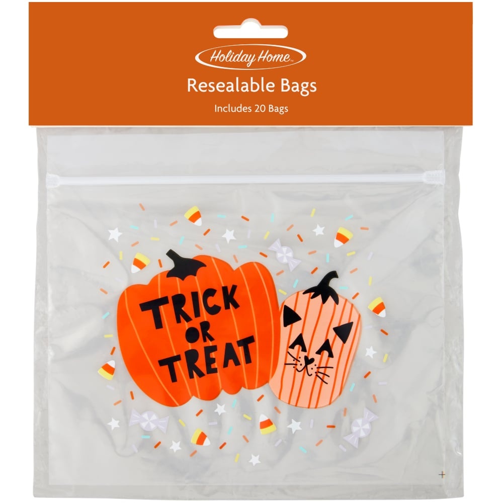 slide 1 of 1, Holiday Home Resealable Trick Or Treat Bags, 20 ct