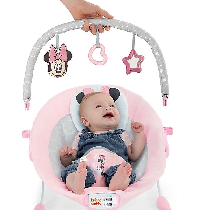 slide 3 of 11, Bright Starts Minnie Mouse Rosy Skies Bouncer - Pink, 1 ct