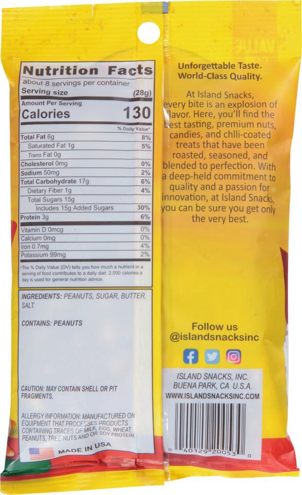 slide 2 of 2, Island Snacks Toffee Peanuts Value Size, 8 oz