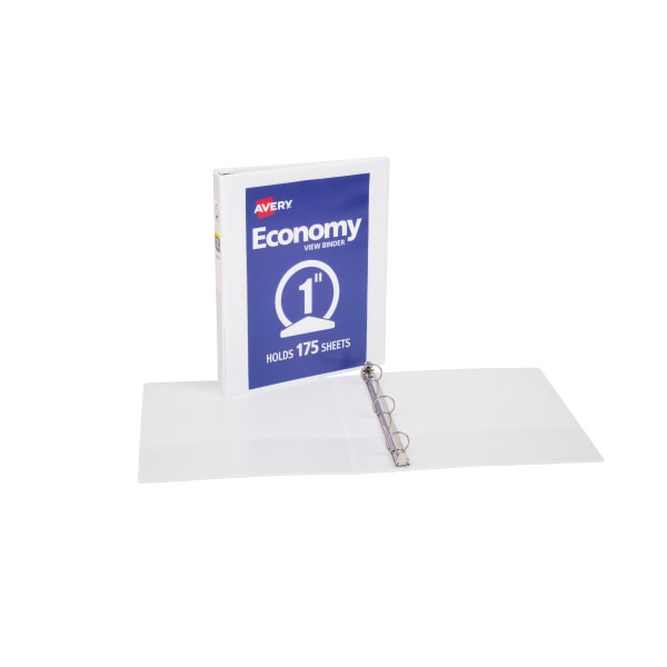 slide 3 of 7, Avery 1" Economy View Binder With Round Rings - White, 3 ct