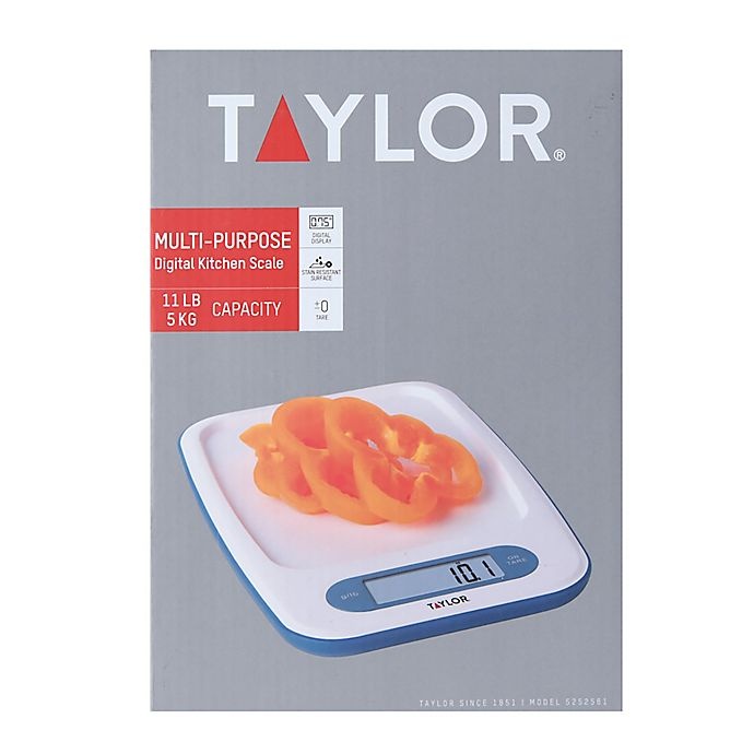 slide 3 of 3, Taylor Digital Kitchen Scale - White/Teal, 1 ct