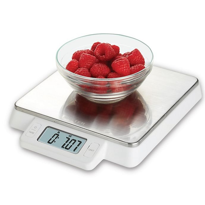 slide 2 of 2, Salter High Precision Stainless Steel Digital Kitchen Food Scale - White, 1 ct