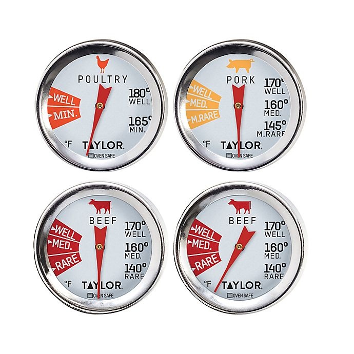 slide 1 of 3, Taylor Meat Grilling Cooking Thermometers, 4 ct