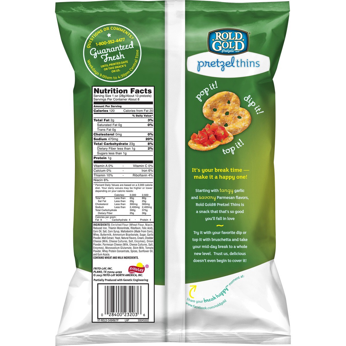 slide 9 of 9, Rold Gold Pretzel Thins Garlic Parmesan 8.25 Ounce Plastic Bag, 8.25 oz