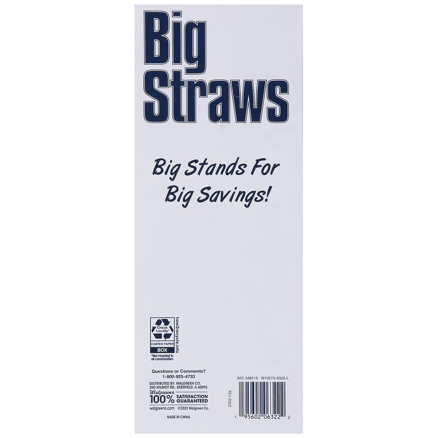 slide 3 of 5, Walgreens Long Lasting Value Straws, 100 ct