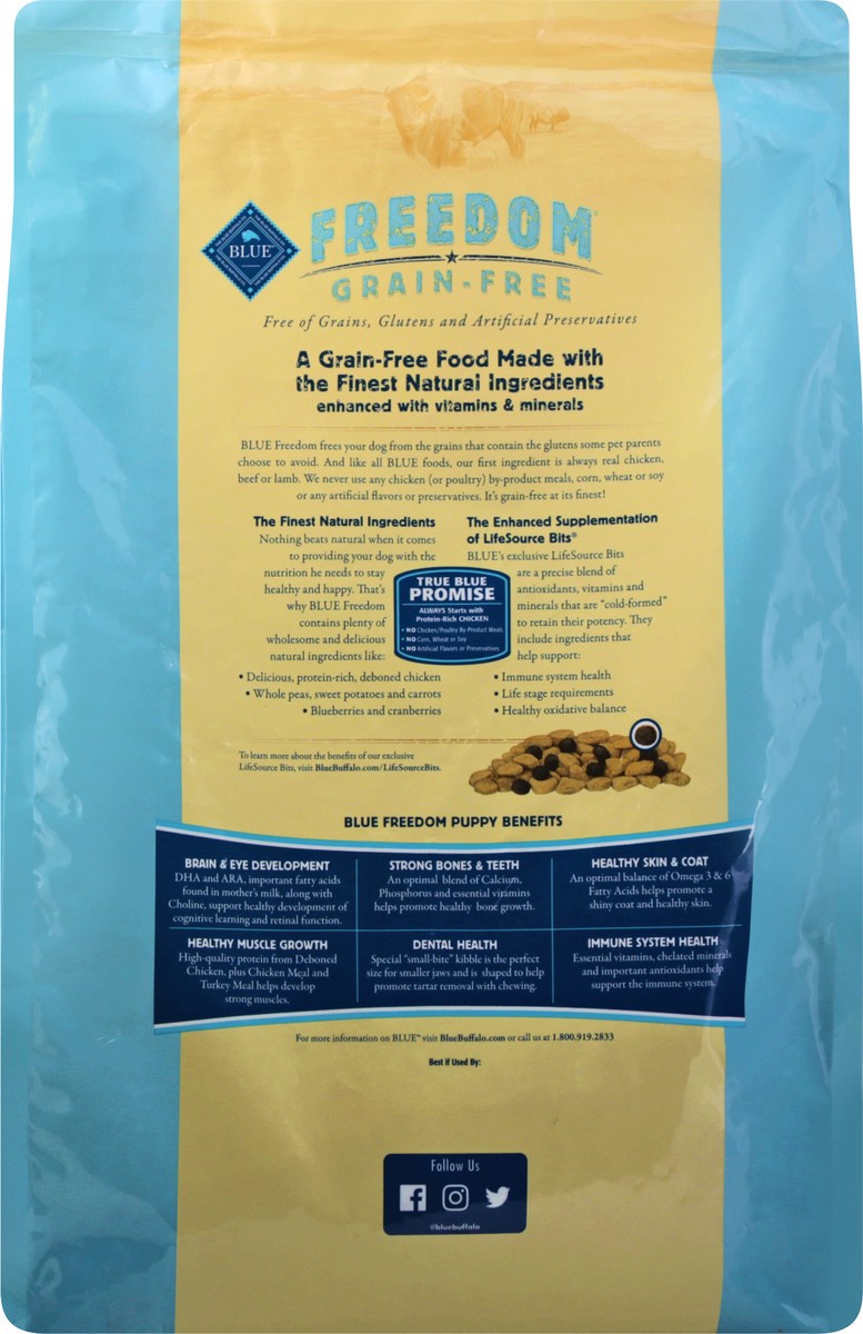 slide 3 of 9, Blue Buffalo Blue Freedom Grain-Free Puppy Chicken Recipe Dry Dog Food, 11 lb