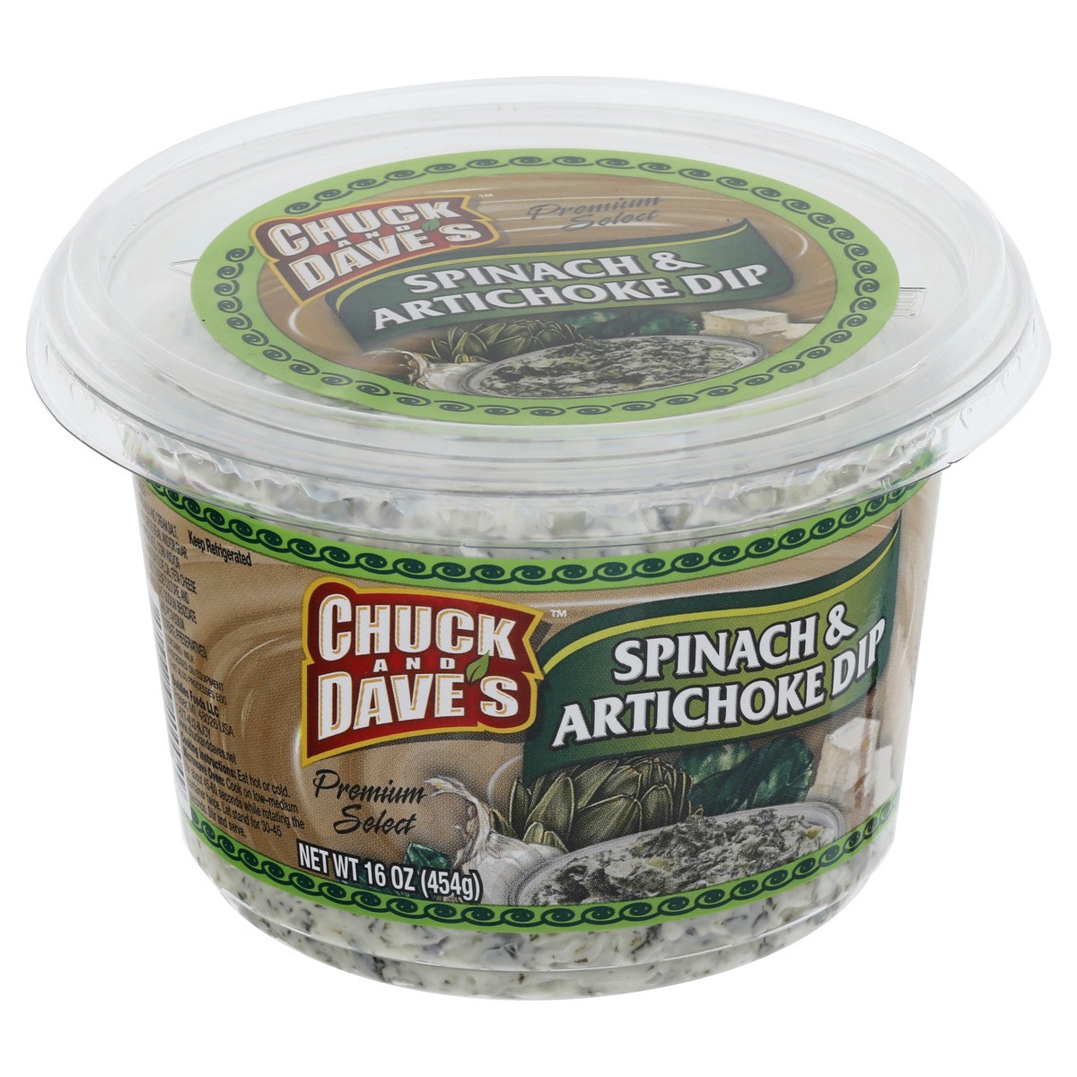 slide 4 of 13, Chuck & Daves Chuck And Daves Spinach Artichoke Dip, 16 oz