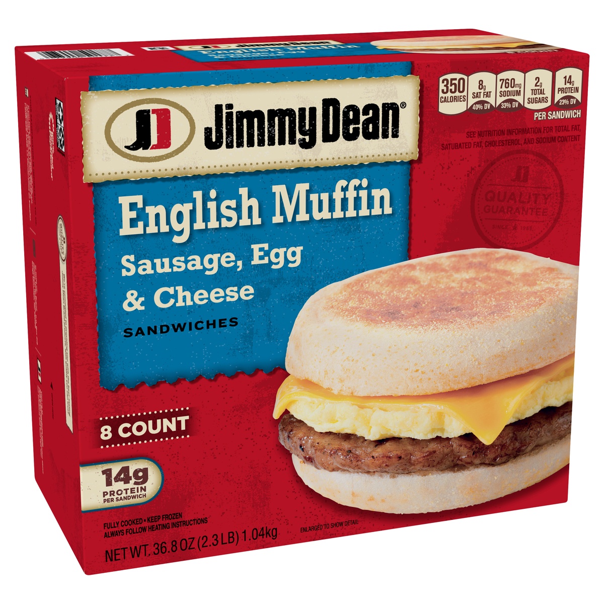 slide 2 of 9, Jimmy Dean Sausage, Egg & Cheese English Muffin Sandwiches, 8 ct; 36.8 oz