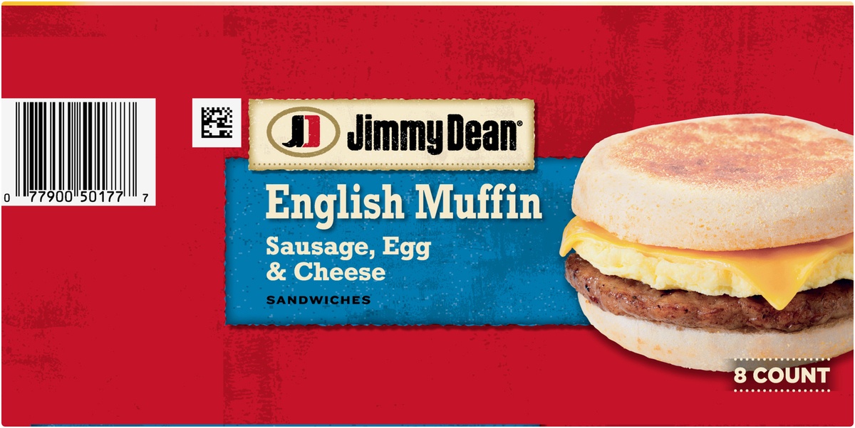slide 5 of 9, Jimmy Dean Sausage, Egg & Cheese English Muffin Sandwiches, 8 ct; 36.8 oz