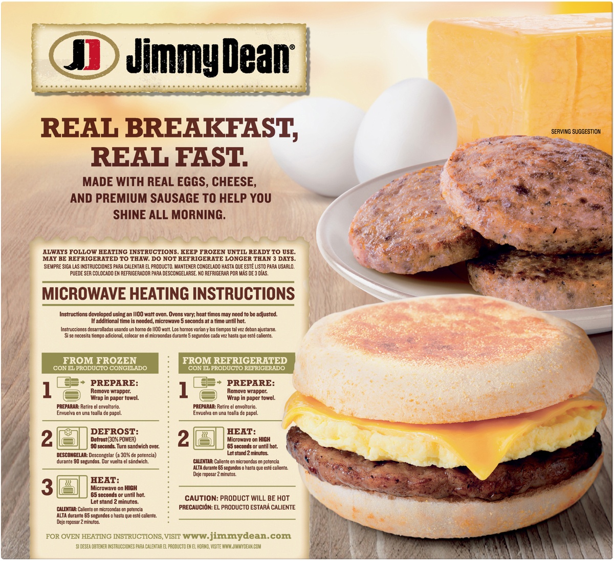 slide 9 of 9, Jimmy Dean Sausage, Egg & Cheese English Muffin Sandwiches, 8 ct; 36.8 oz
