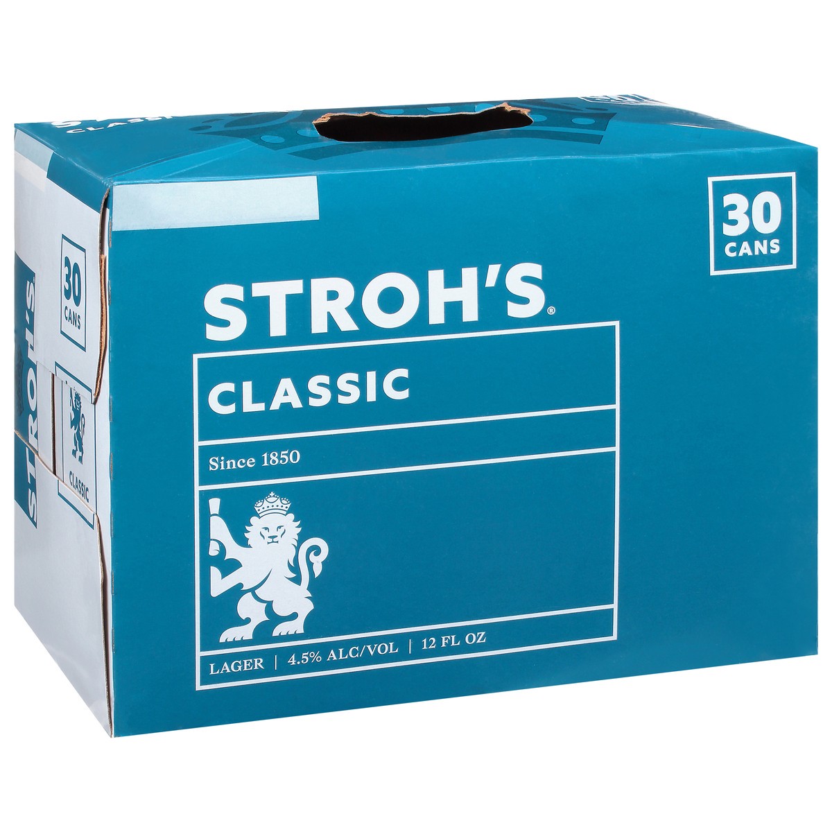 slide 4 of 10, Stroh's Classic Lager Beer 30-12 fl oz Cans, 30 ct; 12 oz