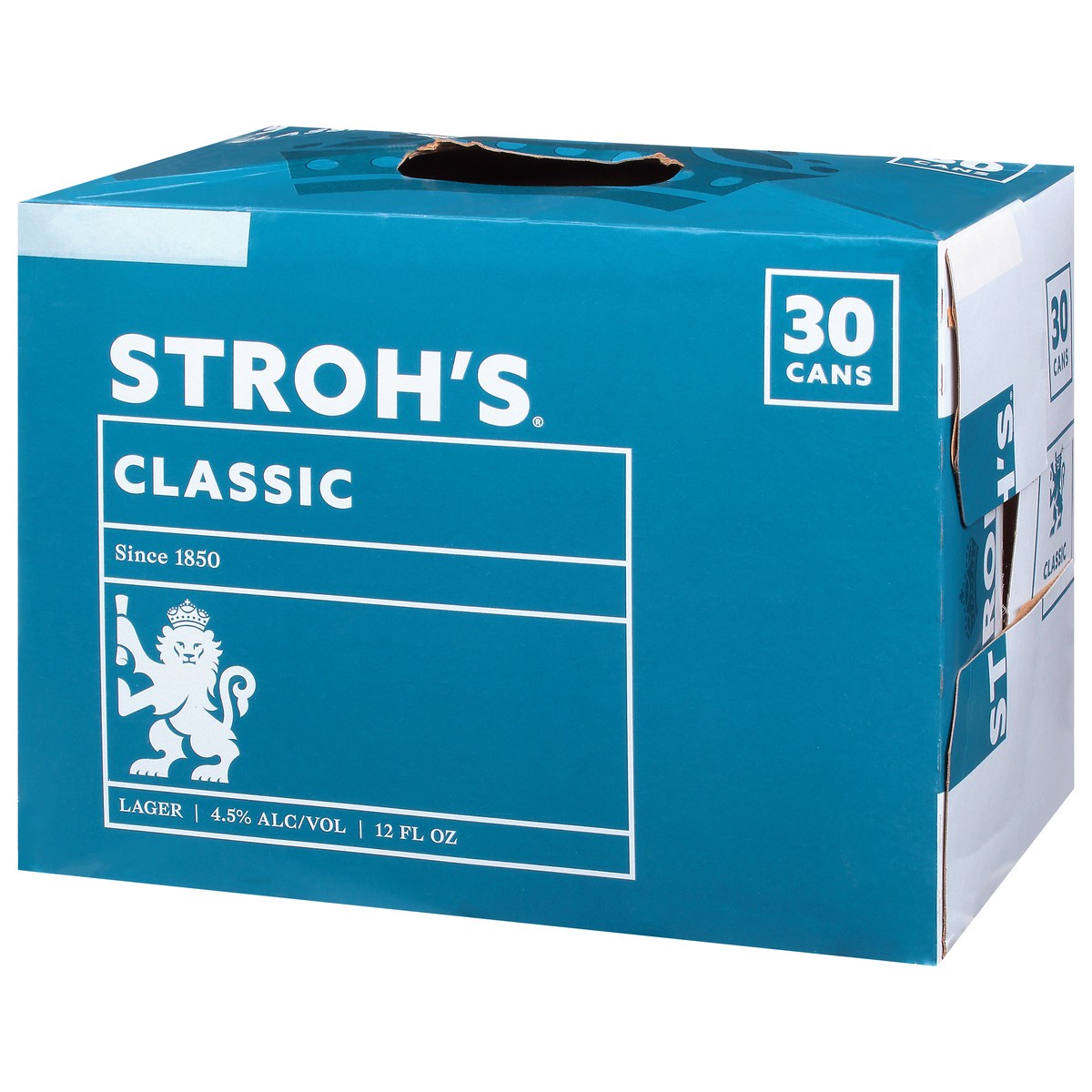 slide 9 of 10, Stroh's Classic Lager Beer 30-12 fl oz Cans, 30 ct; 12 oz