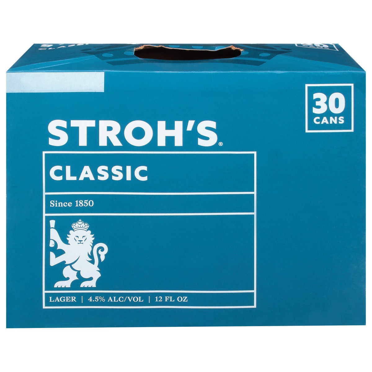slide 1 of 10, Stroh's Classic Lager Beer 30-12 fl oz Cans, 30 ct; 12 oz