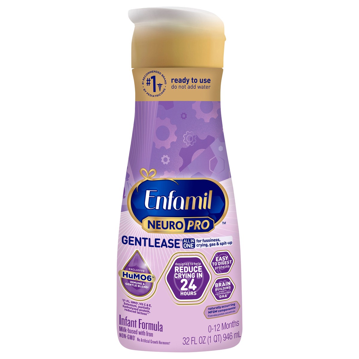 slide 3 of 8, Enfamil NeuroPro Gentlease Liquid Baby Formula 32 Fl Oz, 32 fl oz