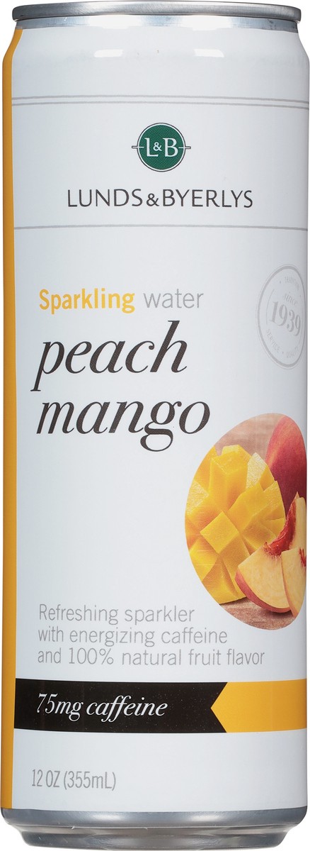 slide 2 of 11, Lunds & Byerlys Peach Mango Sparkling Water 12 oz, 12 oz