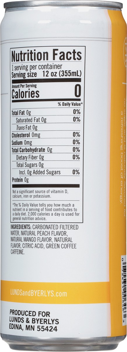 slide 8 of 11, Lunds & Byerlys Peach Mango Sparkling Water 12 oz, 12 oz