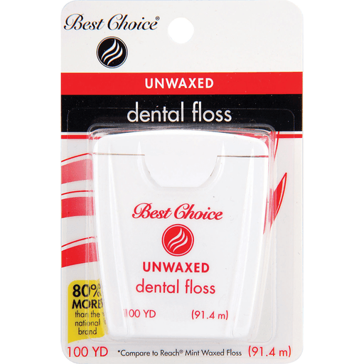 slide 1 of 1, Best Choice Unwaxed Dental Floss, 100 yd