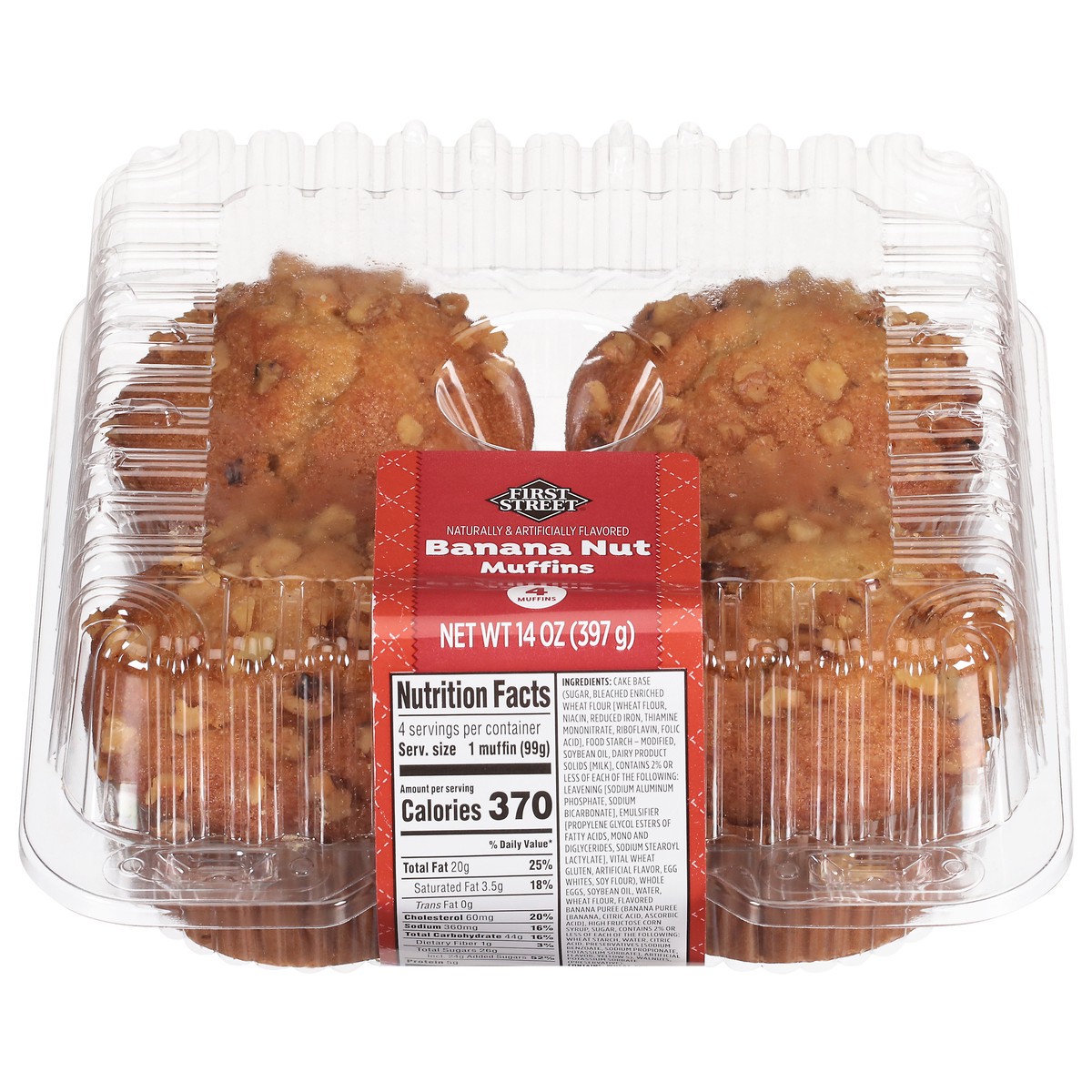 slide 8 of 14, First Street Fs/Gs Banana Nut Muffins, 14 oz