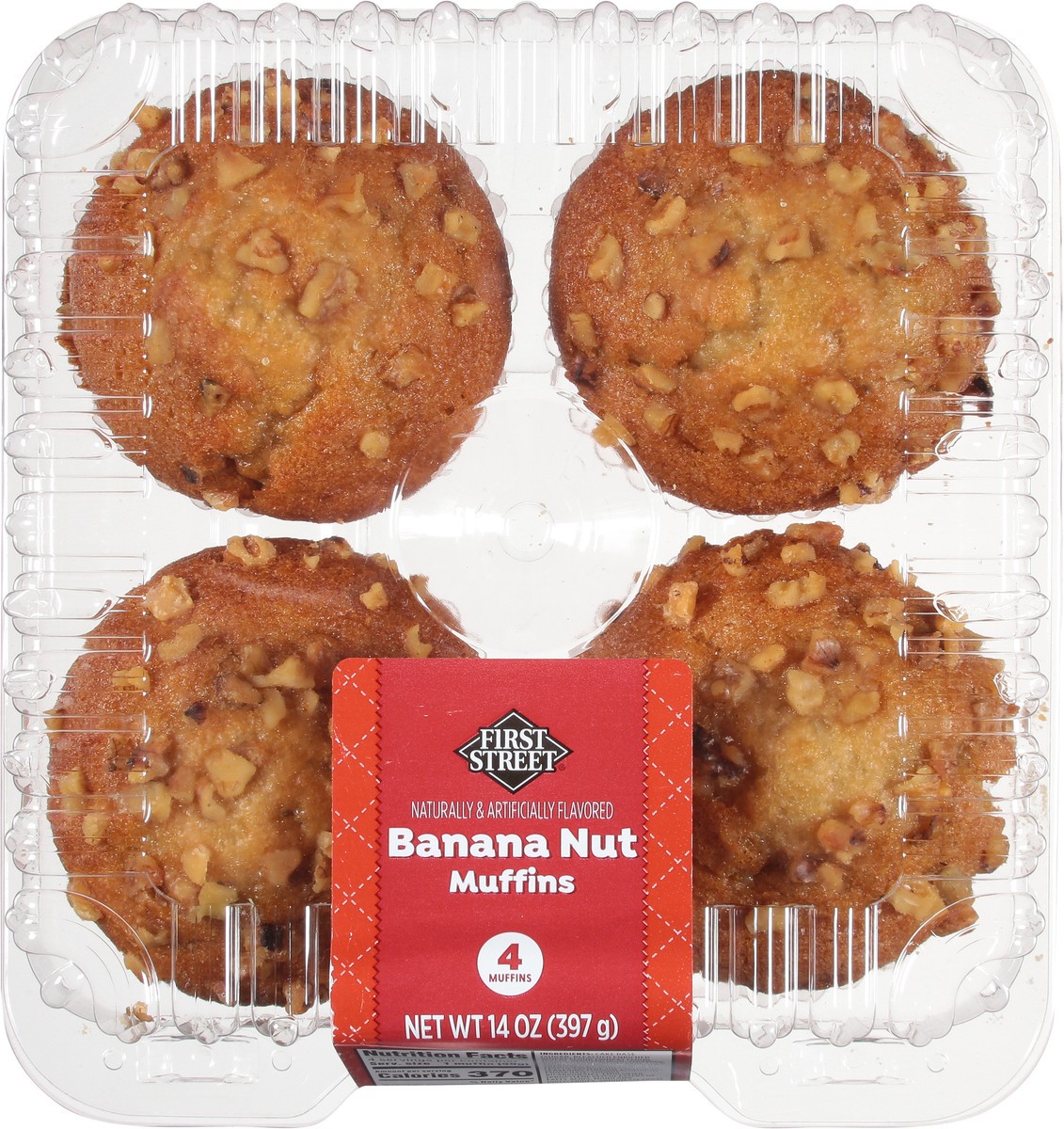 slide 11 of 14, First Street Fs/Gs Banana Nut Muffins, 14 oz