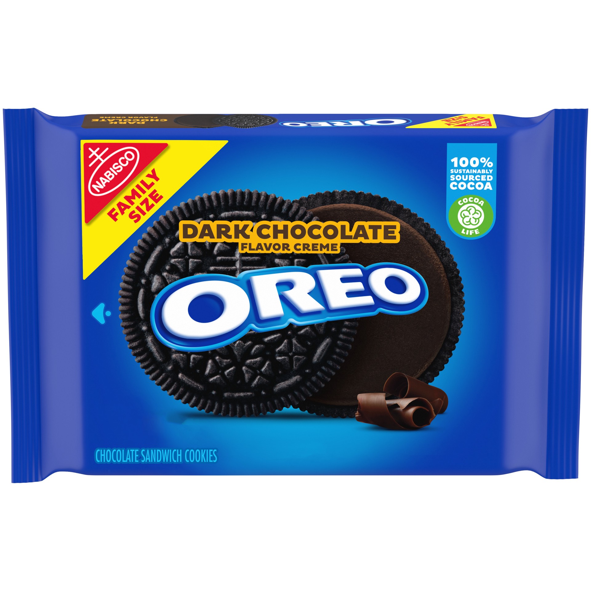 slide 1 of 9, OREO Dark Chocolate Creme Chocolate Sandwich Cookies, Family Size, 17 oz, 17 oz