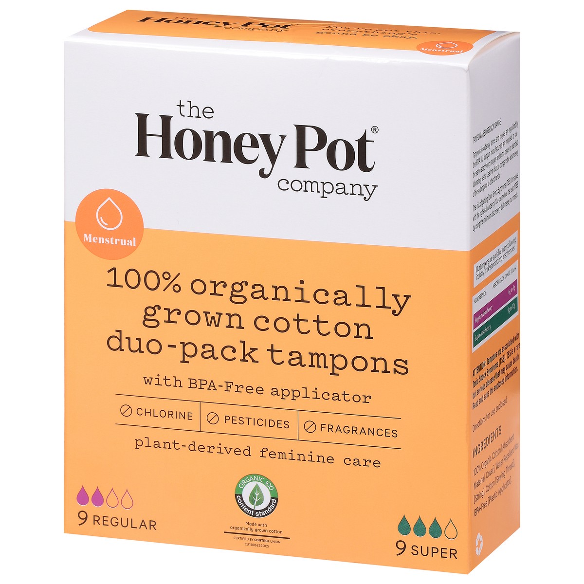 slide 7 of 9, The Honey Pot Company Regular/Super Tampons Duo-Pack 18 ea, 18 ct