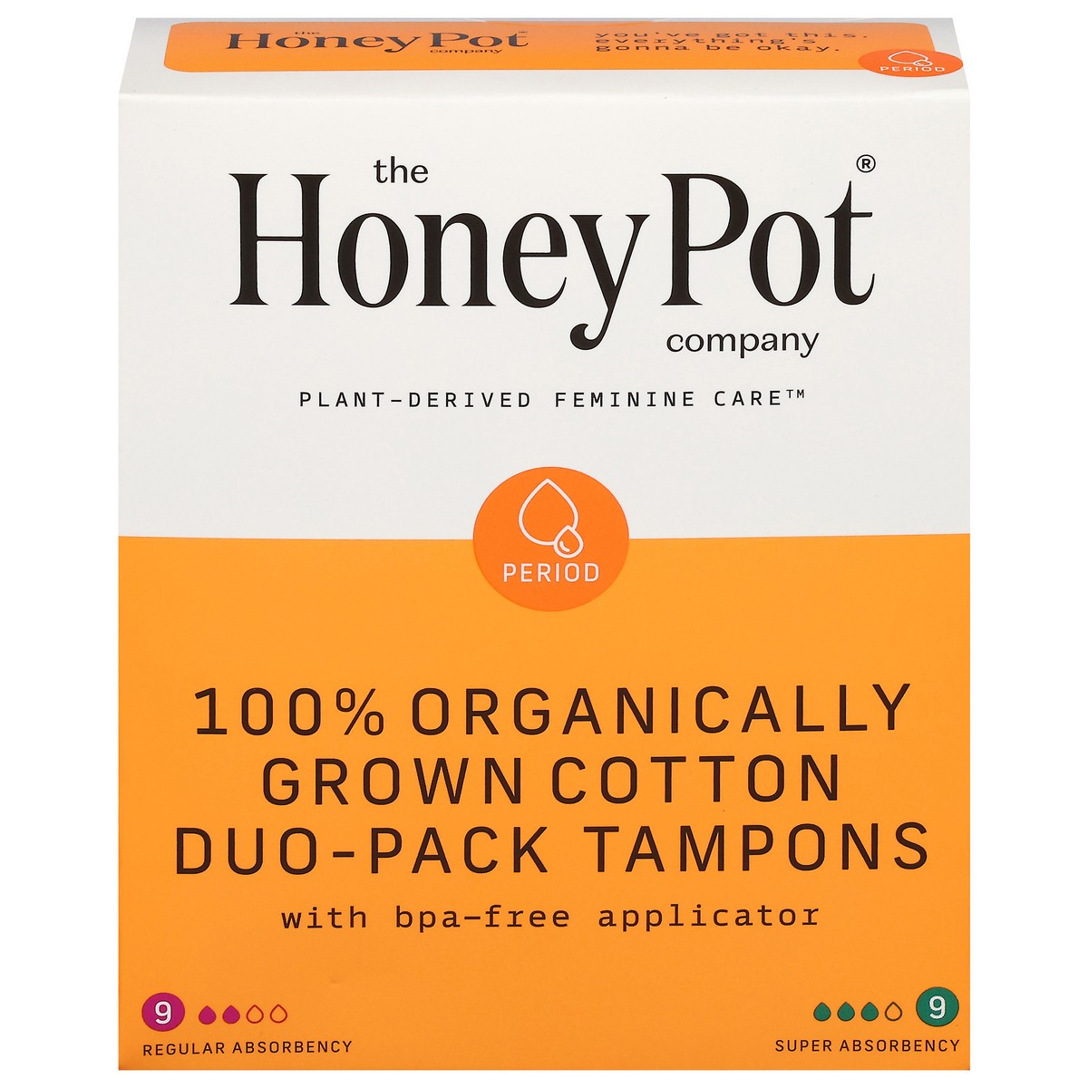 slide 1 of 9, The Honey Pot Company Regular/Super Tampons Duo-Pack 18 ea, 18 ct