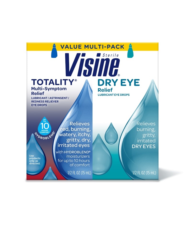 slide 1 of 1, Visine Totality Mutli-Sympton & Dry Eye Relief Eye Drops, 2 ct; 0.5 fl oz