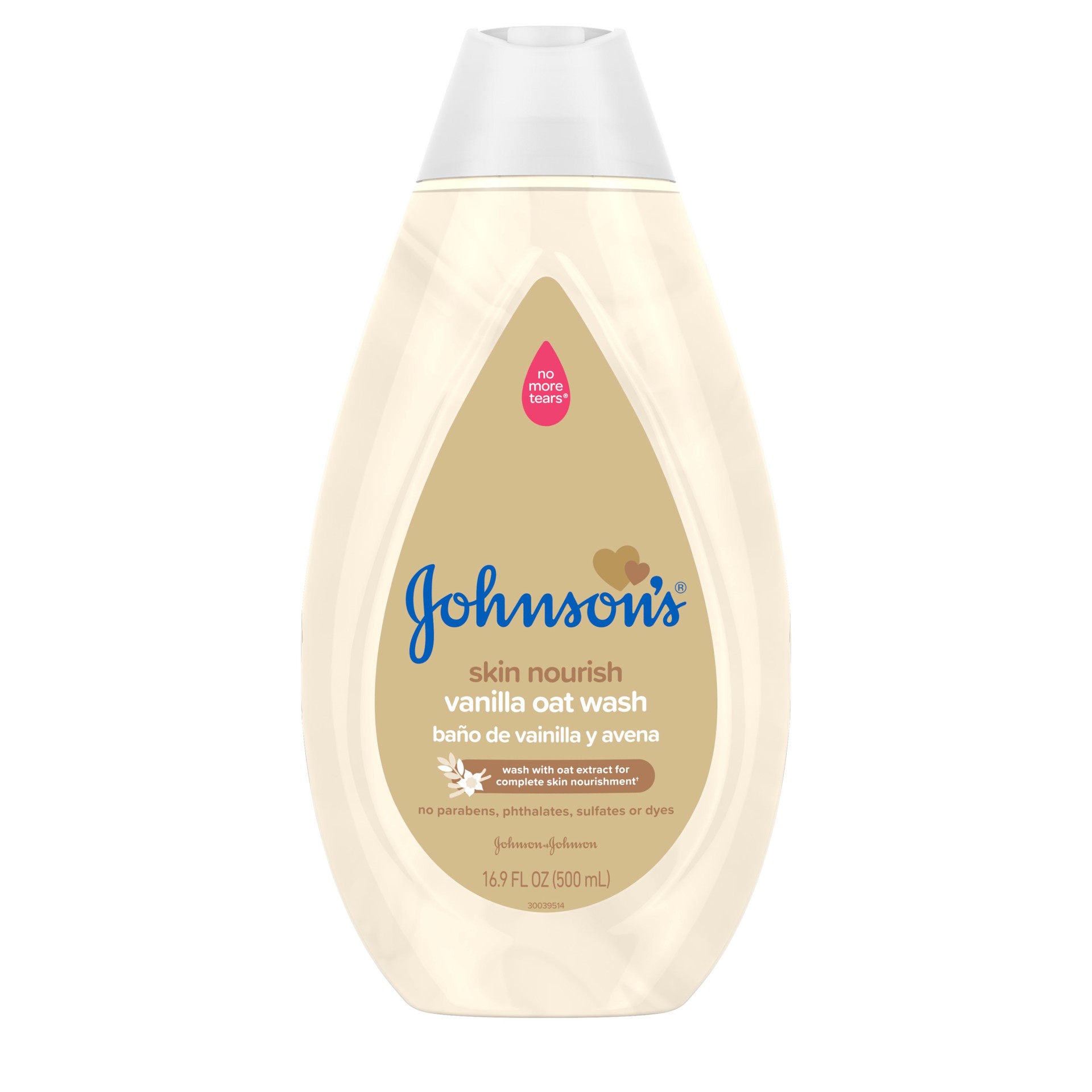 slide 1 of 6, Johnson's Skin Nourishing Baby Wash With Vanilla & Oat Extract, Hypoallergenic & Tear Free Baby Wash, 16.9 fl. oz, 16.9 fl oz