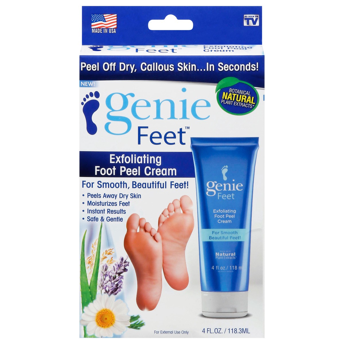 slide 1 of 11, Genie Feet Exfoliating Foot Peel Cream 4 fl oz, 4 fl oz