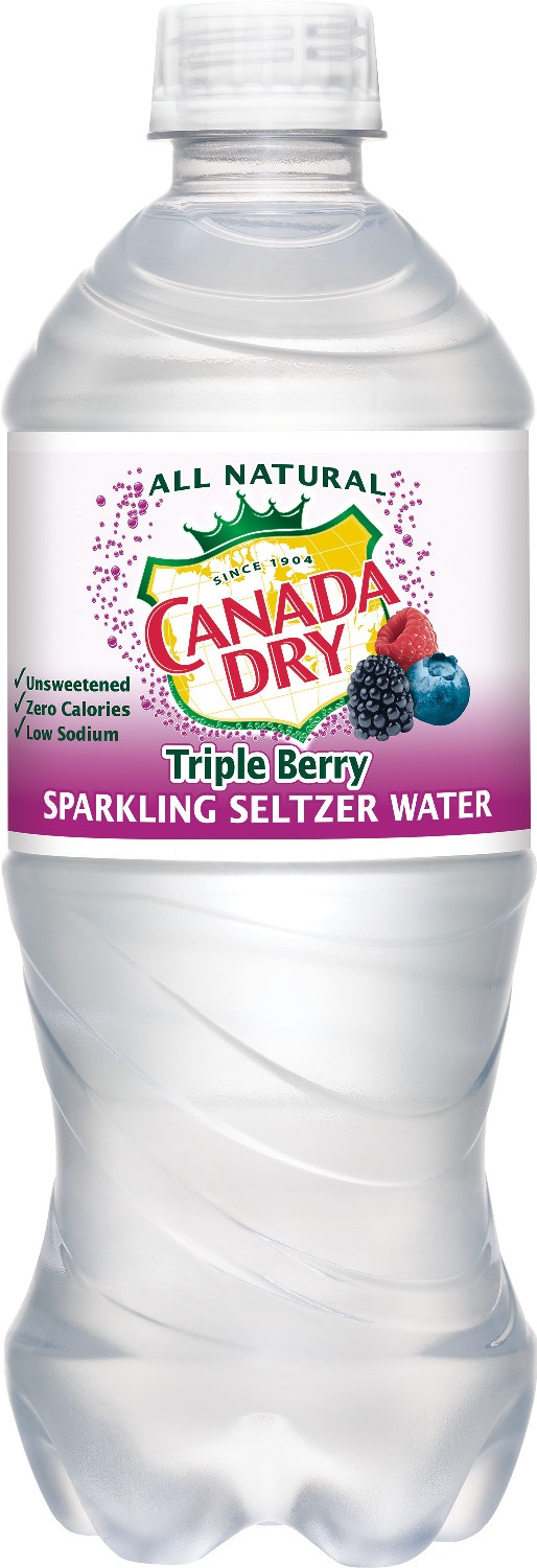 slide 1 of 2, Canada Dry Triple Berry Seltzer Water Bottle, 20 fl oz