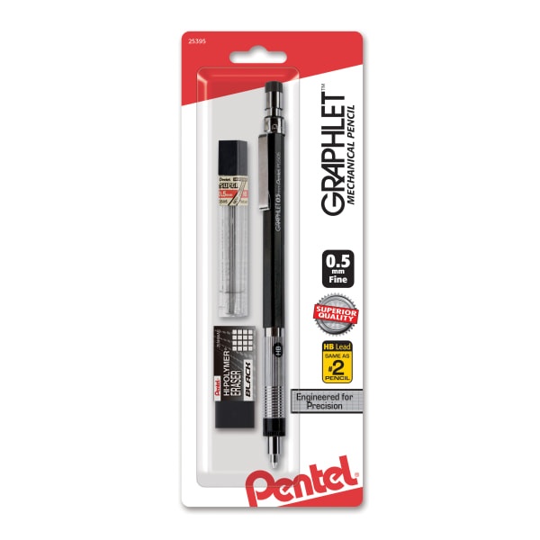 slide 1 of 1, Pentel Graphlet Mechanical Pencil, 0.5 Mm, Black Barrel, 1 ct
