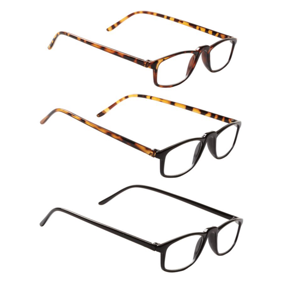 slide 2 of 2, Dr. Dean Edell Plastic Reading Glasses, +2.00, Pack Of 3, 3 ct