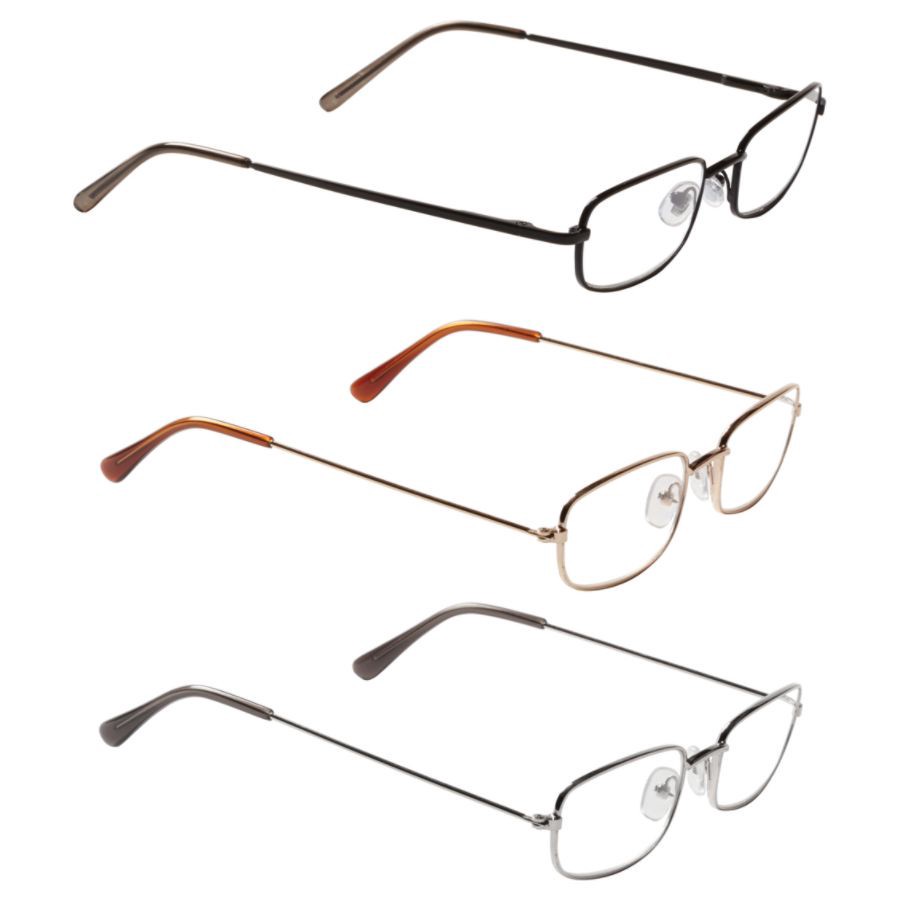 slide 2 of 2, Dr. Dean Edell Plastic Reading Glasses, Metal, +1.50, Pack Of 3, 3 ct