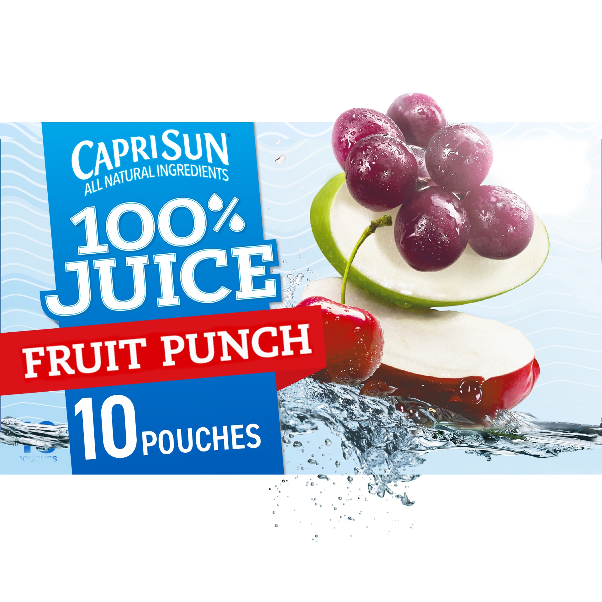 slide 1 of 1, Capri Sun 100% Juice Fruit Punch Naturally Flavored Juice Blend, 1 ct