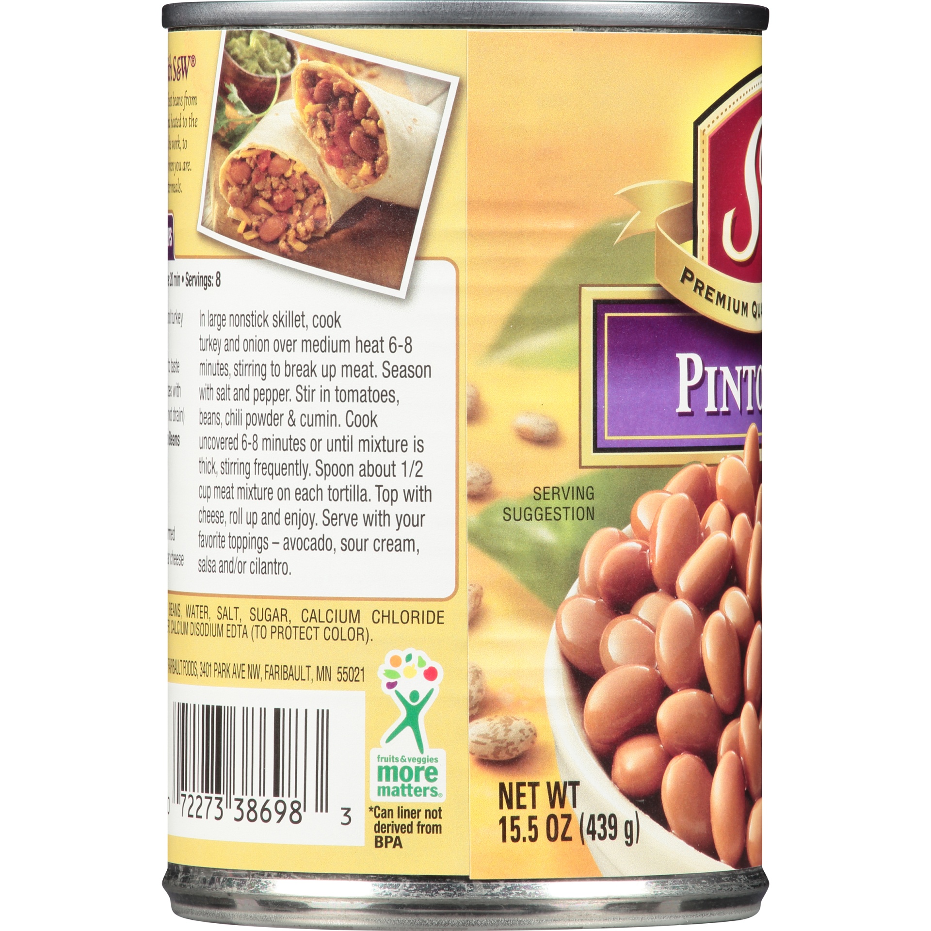 slide 2 of 6, S&W Premium Pinto Beans, 15 oz
