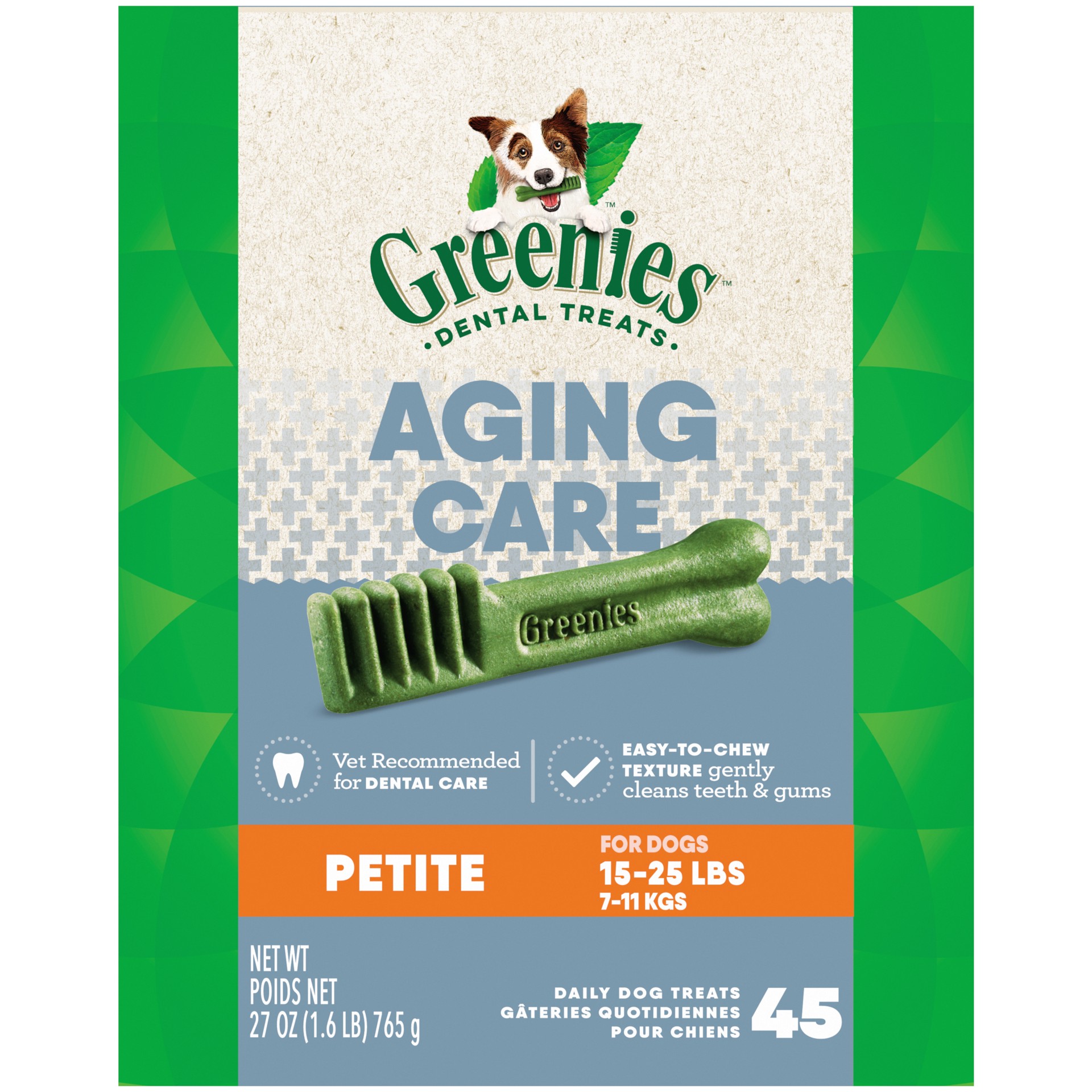 slide 1 of 4, Greenies Dental Treats Petite Aging Care Daily Dog Treats 45 ea, 27 oz