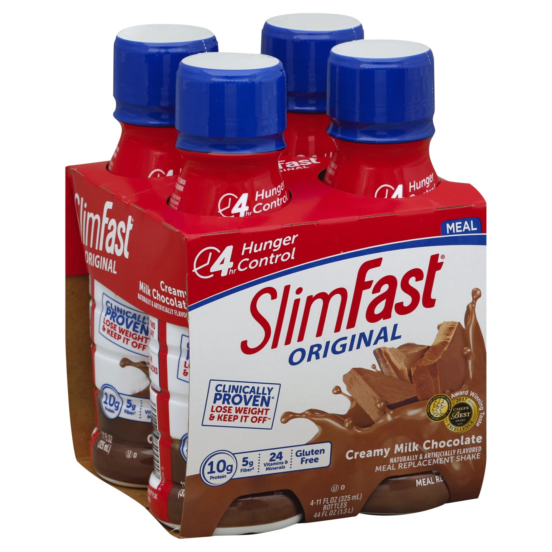 slide 1 of 6, SlimFast Weight Loss Supplement - Creamy Milk Chocolate, 4 ct; 11 fl oz