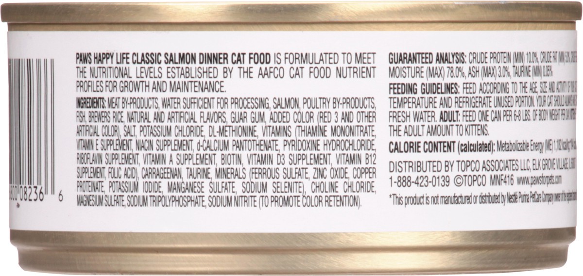 slide 5 of 9, Paws Happy Life Classic Salmon Dinner Cat Food 5.5 oz, 5.5 oz