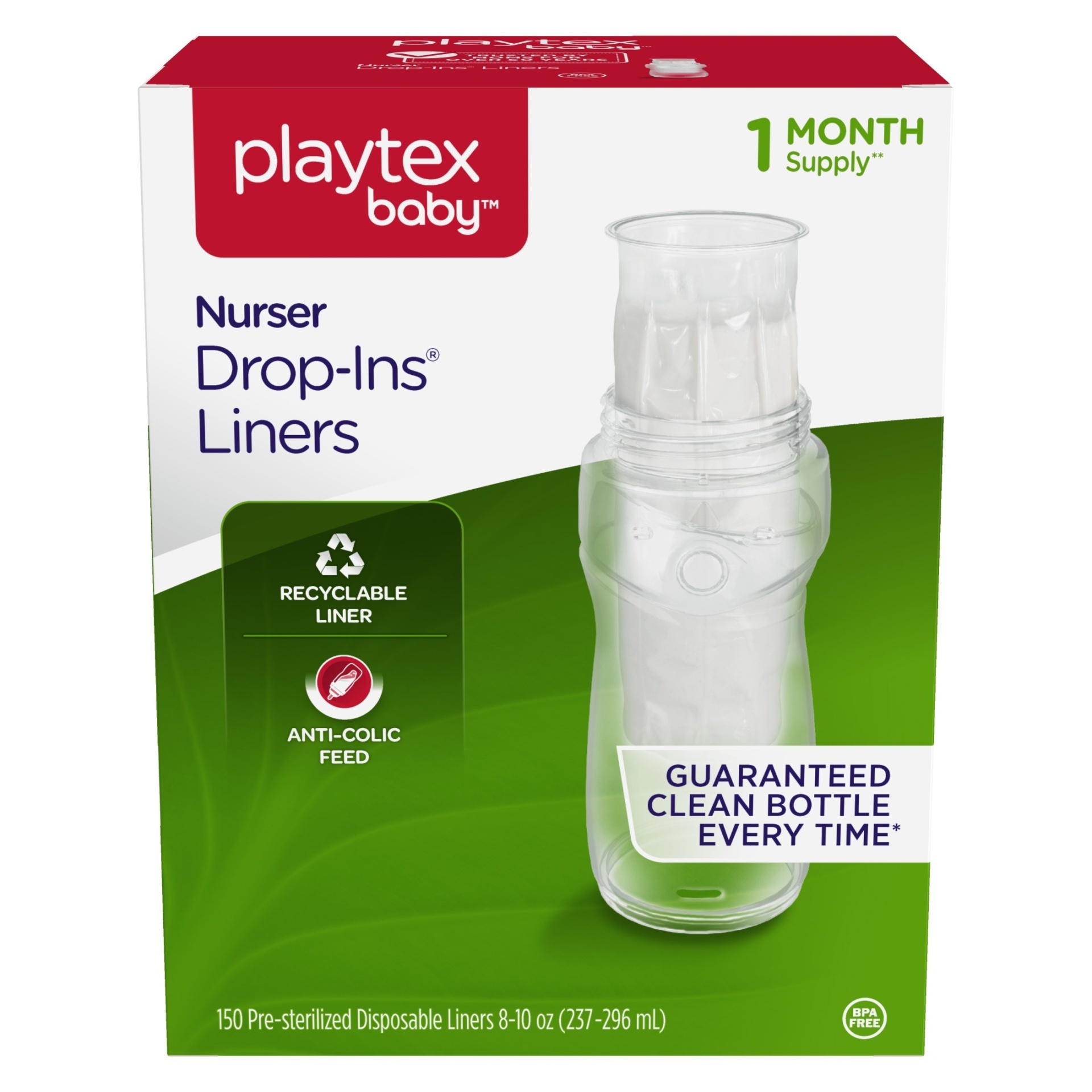 slide 1 of 3, Playtex Baby Nurser Drop In Liners, 8 ct; 10 oz, 150 ct