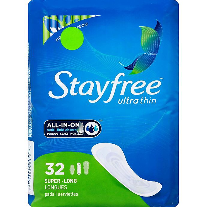 slide 2 of 4, Stayfree Ultra Thin Super All in One, 32 ct